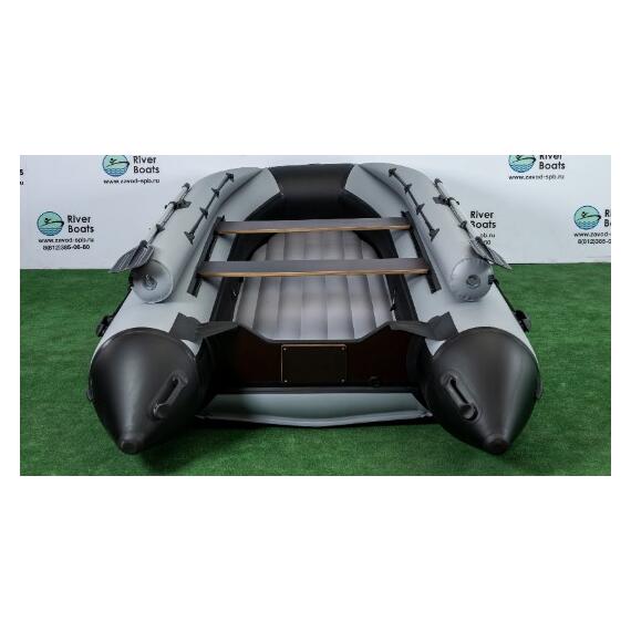 Надувная лодка RiverBoats RB 410 НДНД Фальшборт (серо-белый), Цвет: серо-белый, фото , изображение 6