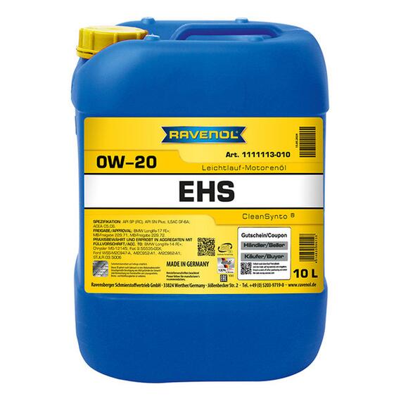 Моторное масло RAVENOL EHS SAE 0W-20 (10л), Объем, л: 10, фото 