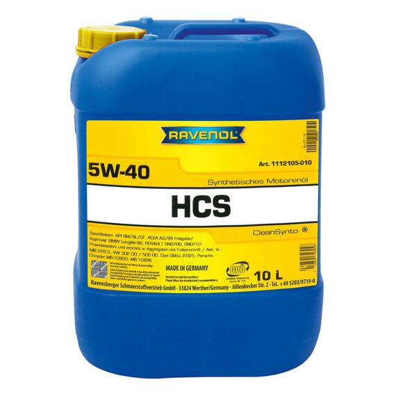 Моторное масло RAVENOL HCS SAE 5W-40 (10л), Объем, л: 10, фото 