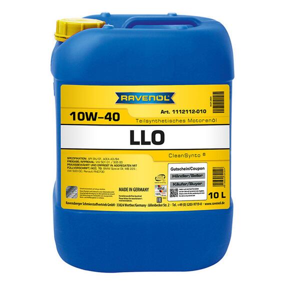 Моторное масло RAVENOL LLO SAE 10W-40 (10л), Объем, л: 10, фото 