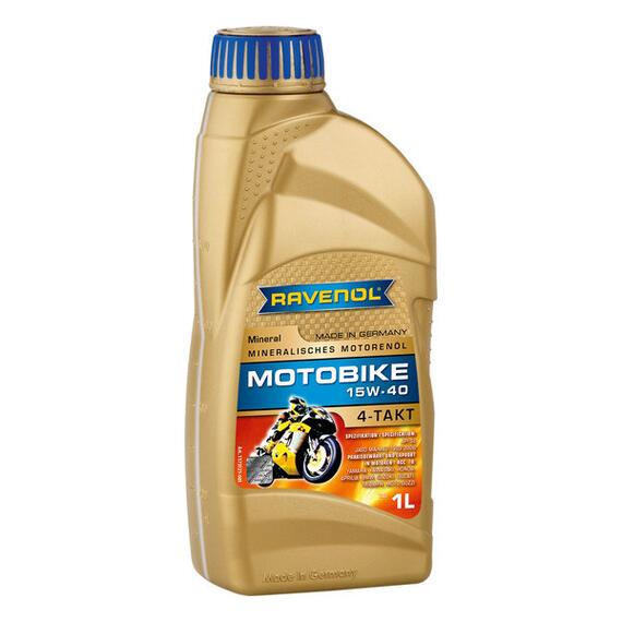 Моторное масло RAVENOL Motobike 4-T Mineral SAE 15W-40 (1л), Объем, л: 1, фото 