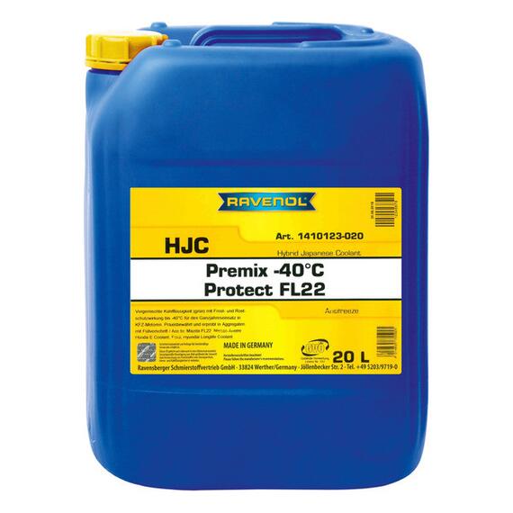 Антифриз готовый RAVENOL HJC Premix -40°C Protect FL22 (20л), Цвет: зеленый, Объем, л: 20, фото 