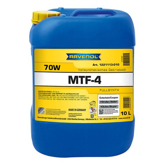 Трансмиссионное масло RAVENOL MTF-4 SAE 70W (10л), фото 