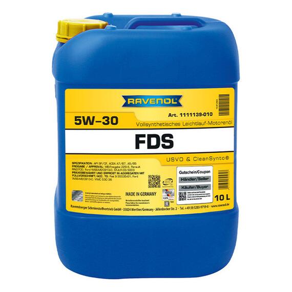 Моторное масло RAVENOL FDS SAE 5W-30 (10л), Объем, л: 10, фото 