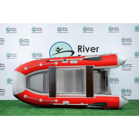 Надувная лодка РИБ RiverBoats RB 380 Встроенный рундук (бело-красный), Цвет: бело-красный, фото 