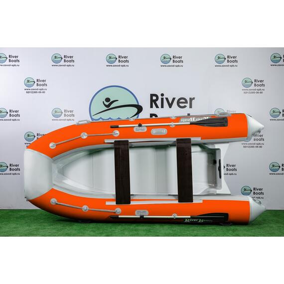 Надувная лодка РИБ RiverBoats RB 380 (бело-оранжевый), Цвет: бело-оранжевый, фото , изображение 2