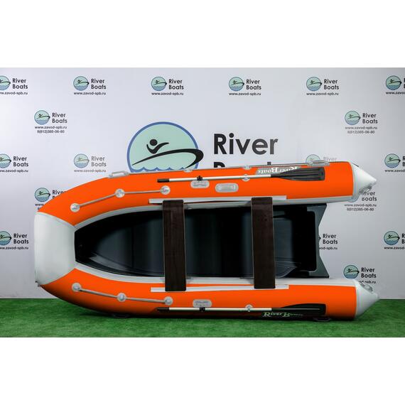 Надувная лодка РИБ RiverBoats RB 380 (бело-оранжевый), Цвет: бело-оранжевый, фото , изображение 3