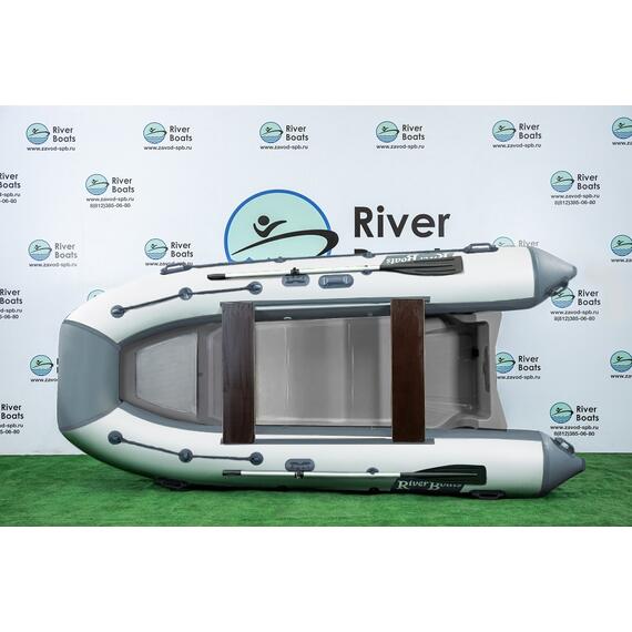 Надувная лодка РИБ RiverBoats RB 380 Встроенный рундук (серо-белый), Цвет: серо-белый, фото 