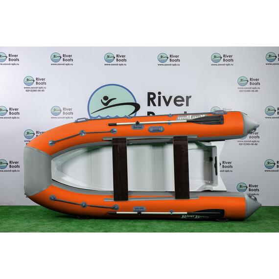 Надувная лодка РИБ RiverBoats RB 380 (серо-оранжевый), Цвет: серо-оранжевый, фото , изображение 2