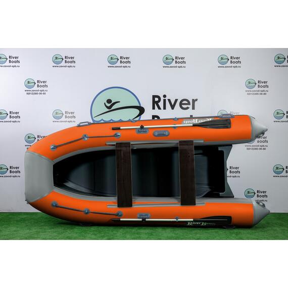 Надувная лодка РИБ RiverBoats RB 380 (серо-оранжевый), Цвет: серо-оранжевый, фото , изображение 3