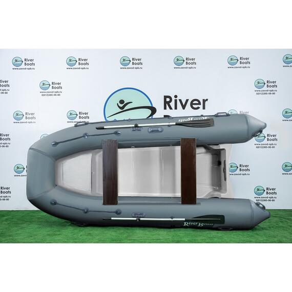 Надувная лодка РИБ RiverBoats RB 380 Встроенный рундук (серый), Цвет: серый, фото , изображение 2
