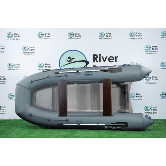 Надувная лодка РИБ RiverBoats RB 380 Встроенный рундук (серо-белый), Цвет: серо-белый, фото , изображение 4