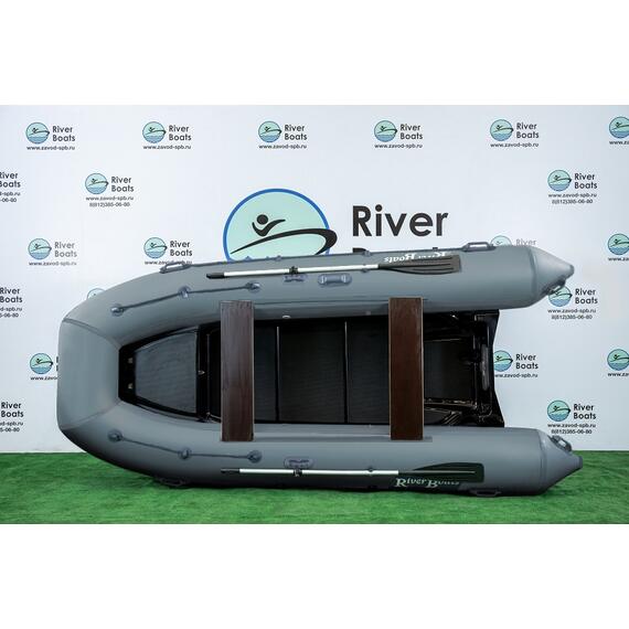 Надувная лодка РИБ RiverBoats RB 380 Встроенный рундук (серый), Цвет: серый, фото , изображение 3