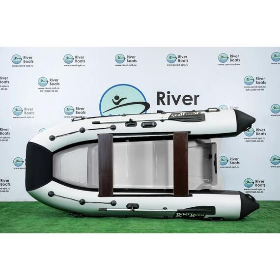 Надувная лодка РИБ RiverBoats RB 380 Встроенный рундук (черно-белый), Цвет: черно-белый, фото , изображение 2