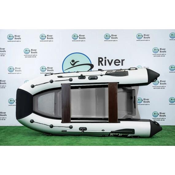 Надувная лодка РИБ RiverBoats RB 380 Встроенный рундук (черно-белый), Цвет: черно-белый, фото 