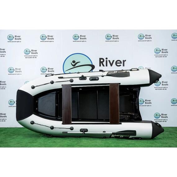 Надувная лодка РИБ RiverBoats RB 380 Встроенный рундук (черно-белый), Цвет: черно-белый, фото , изображение 3