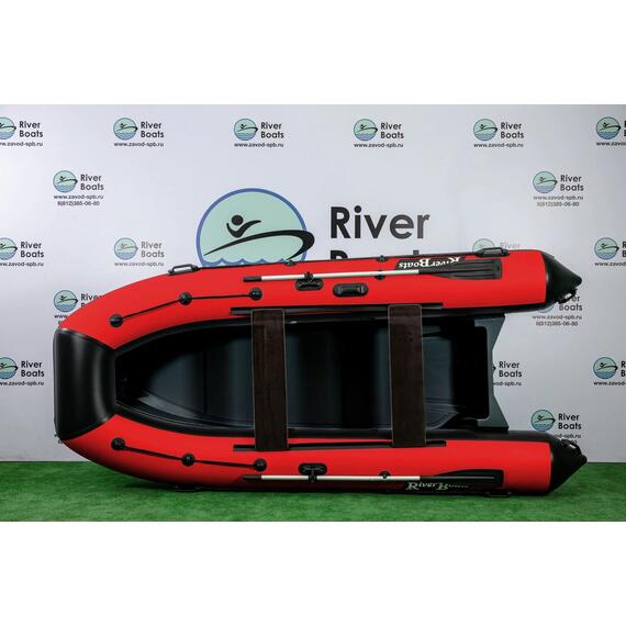 Надувная лодка РИБ RiverBoats RB 380 (черно-красный), Цвет: черно-красный, фото , изображение 3