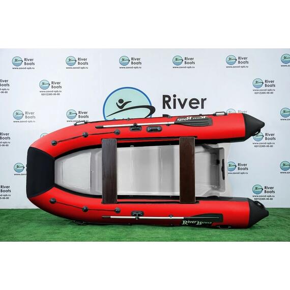Надувная лодка РИБ RiverBoats RB 380 Встроенный рундук (черно-красный), Цвет: черно-красный, фото , изображение 2