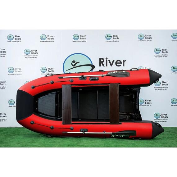 Надувная лодка РИБ RiverBoats RB 380 Встроенный рундук (черно-красный), Цвет: черно-красный, фото , изображение 3
