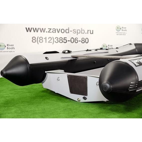 Надувная лодка RiverBoats RB 430 (Встроенный рундук) (транец S— 410 мм.), Цвет: черно-серый, фото , изображение 16
