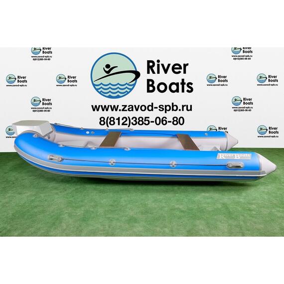Надувная лодка РИБ RiverBoats RB  400 Встроенный рундук (серо-оранжевый), Цвет: серо-оранжевый, фото , изображение 14