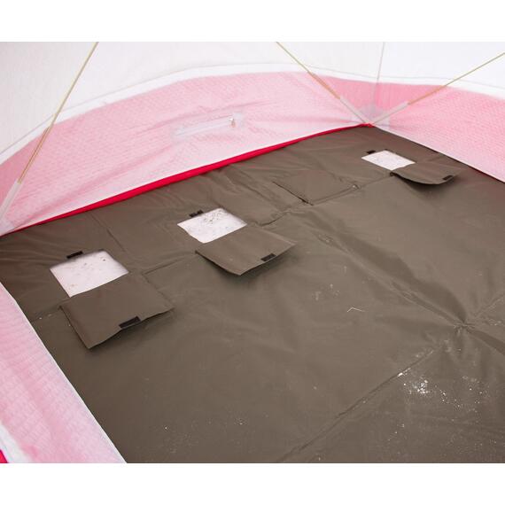 Зимняя палатка Медведь Куб 4 Люкс (2.3*2.3/2.0m) утеплённая (3-сл) + Пол (ткань Оксфорд 600D) + накидка, фото , изображение 12