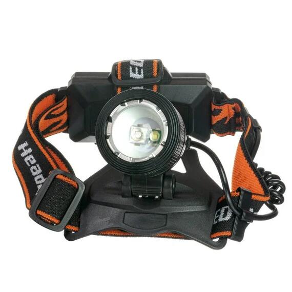 Светодиодный фонарь налобный HT-193-5 (белый+пурпурный), фото , изображение 3