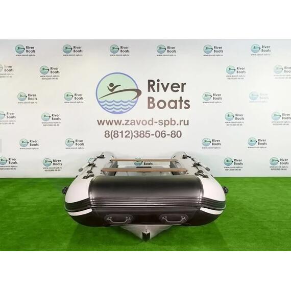 Надувная лодка RiverBoats RB 430 (Встроенный рундук) (транец L — 515 мм.), Цвет: серо-оранжевый, фото , изображение 6
