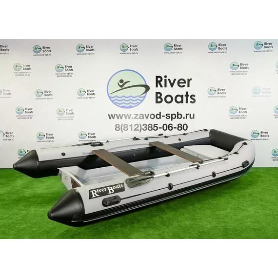 Надувная лодка RiverBoats RB 430 (Встроенный рундук) (транец L — 515 мм.), Цвет: черно-белый, фото , изображение 7