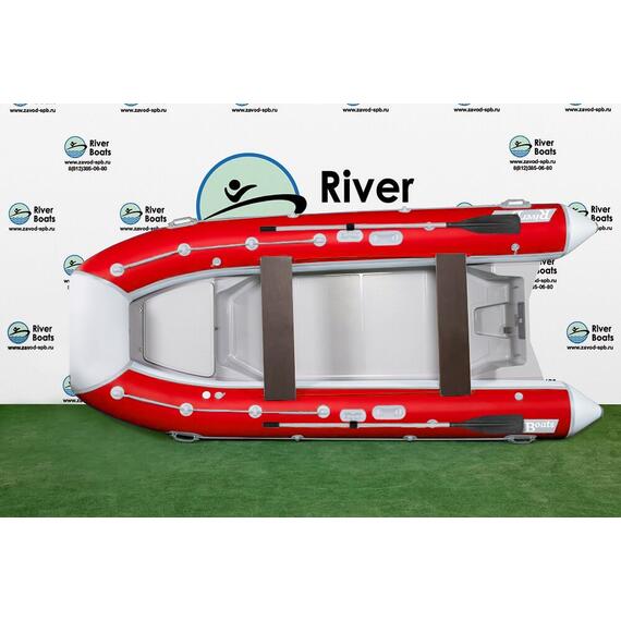 Надувная лодка RiverBoats RB  380 Встроенный рундук (NEW), Цвет: бело-красный, фото , изображение 2
