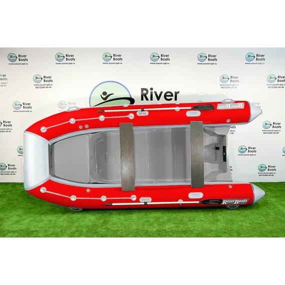 Надувная лодка RiverBoats RB 430 (Встроенный рундук) (транец S— 410 мм.), Цвет: бело-красный, фото , изображение 3