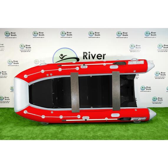Надувная лодка RiverBoats RB 430 (Встроенный рундук) (транец S— 410 мм.), Цвет: бело-красный, фото , изображение 2