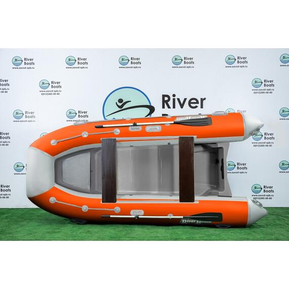 Надувная лодка РИБ RiverBoats RB 380 Встроенный рундук (бело-оранжевый), Цвет: бело-оранжевый, фото 