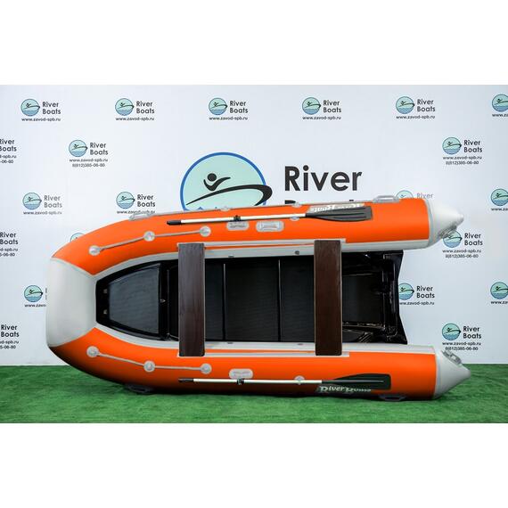 Надувная лодка РИБ RiverBoats RB 380 Встроенный рундук (бело-оранжевый), Цвет: бело-оранжевый, фото , изображение 3