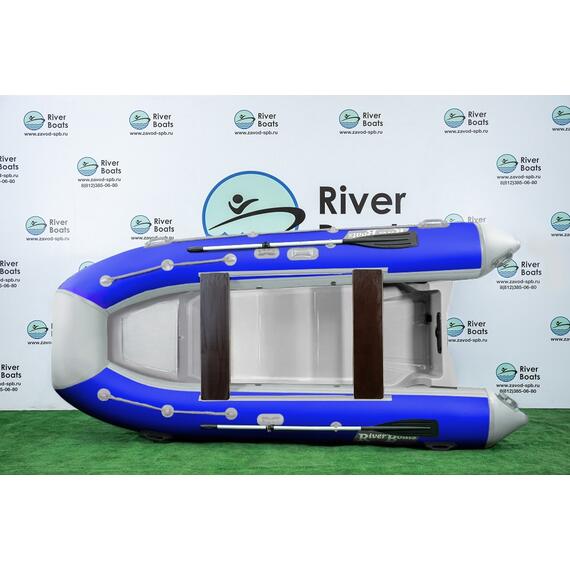 Надувная лодка РИБ RiverBoats RB 380 Встроенный рундук (бело-синий), Цвет: Бело-синий, фото , изображение 2