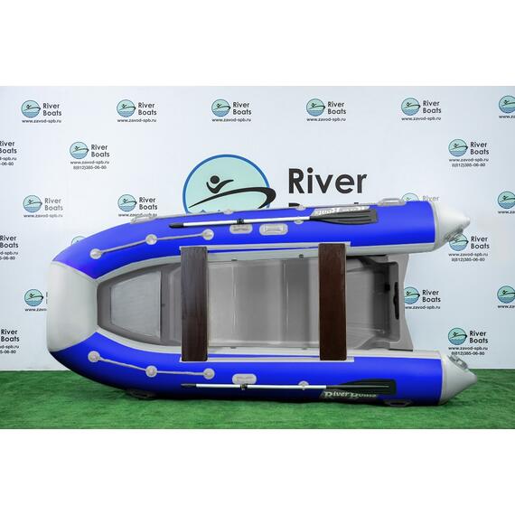 Надувная лодка РИБ RiverBoats RB 380 Встроенный рундук (бело-синий), Цвет: Бело-синий, фото 