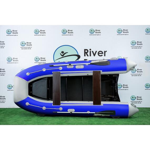 Надувная лодка РИБ RiverBoats RB 380 Встроенный рундук (бело-синий), Цвет: Бело-синий, фото , изображение 3