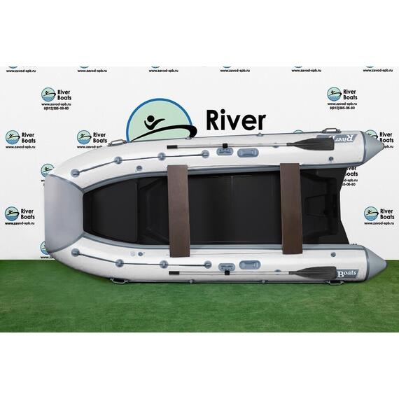 Надувная лодка РИБ RiverBoats RB  400 Встроенный рундук (серо-белый), Цвет: серо-белый, фото , изображение 3