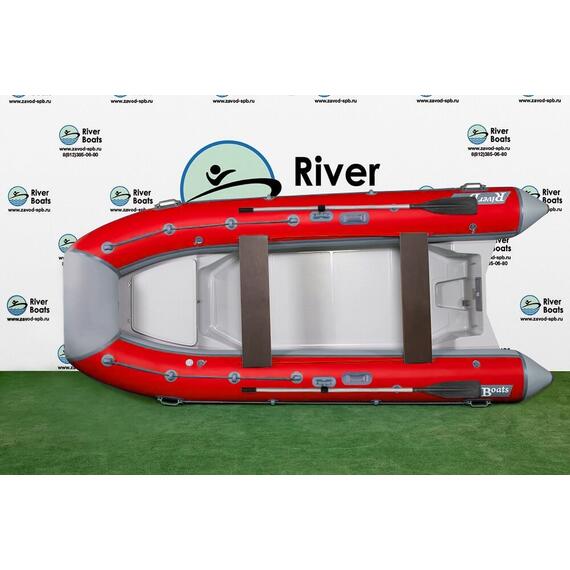 Надувная лодка РИБ RiverBoats RB  400 Встроенный рундук (серо-красный), Цвет: серо-красные, фото 