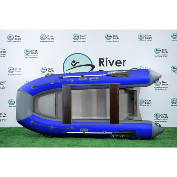 Надувная лодка РИБ RiverBoats RB 380 Встроенный рундук (серо-синий), Цвет: серо-синий, фото 