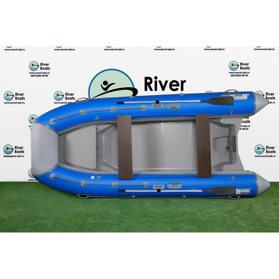 Надувная лодка РИБ RiverBoats RB  400 Встроенный рундук (серо-синий), Цвет: серо-синий, фото 