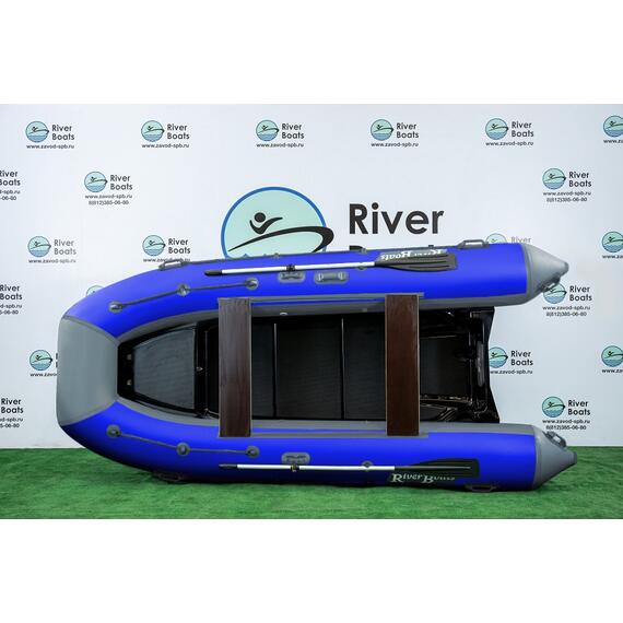 Надувная лодка РИБ RiverBoats RB 380 Встроенный рундук (серо-синий), Цвет: серо-синий, фото , изображение 3