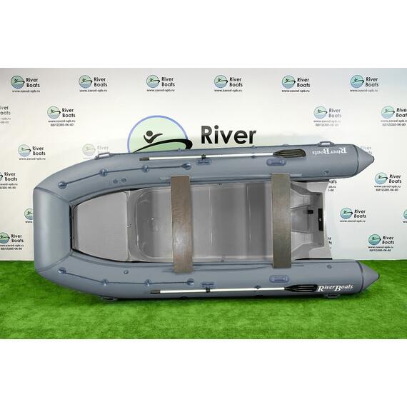 Надувная лодка RiverBoats RB 430 (Встроенный рундук) (транец S— 410 мм.), Цвет: серый, фото , изображение 3