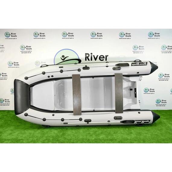 Надувная лодка RiverBoats RB 430 (Встроенный рундук) (транец L — 515 мм.), Цвет: черно-белый, фото 