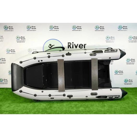 Надувная лодка RiverBoats RB 430 (Встроенный рундук) (транец L — 515 мм.), Цвет: черно-белый, фото , изображение 3