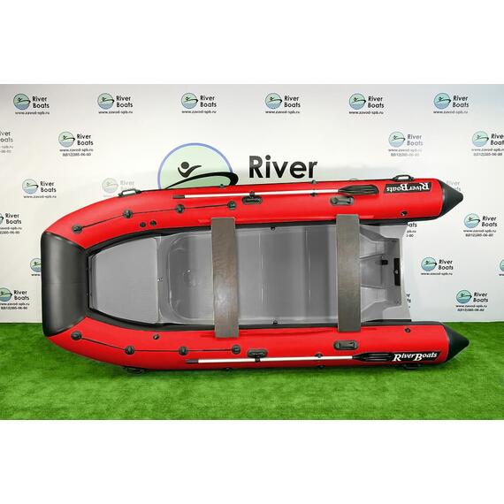 Надувная лодка RiverBoats RB 430 (Встроенный рундук) (транец S— 410 мм.), Цвет: черно-красный, фото , изображение 3
