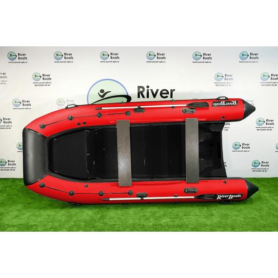 Надувная лодка RiverBoats RB 430 (Встроенный рундук) (транец S— 410 мм.), Цвет: черно-красный, фото , изображение 2