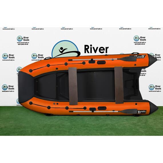 Надувная лодка РИБ RiverBoats RB  400 Встроенный рундук (черно-оранжевый), Цвет: черно-оранжевый, фото , изображение 3