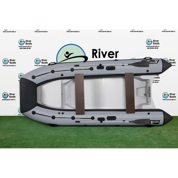 Надувная лодка РИБ RiverBoats RB  400 Встроенный рундук (черно-серый), Цвет: черно-серый, фото , изображение 3