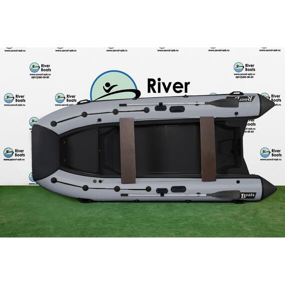 Надувная лодка RiverBoats RB  380 Встроенный рундук (NEW), Цвет: черно-серый, фото , изображение 2